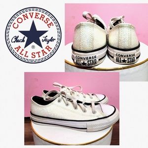 Glitter Converse - size 4 juniors - White